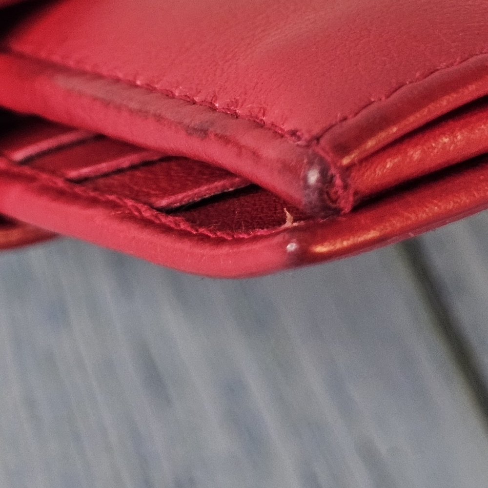 Salvatore Ferragamo Gancio Continental Leather Red Wallet GUC - Picture 12 of 15